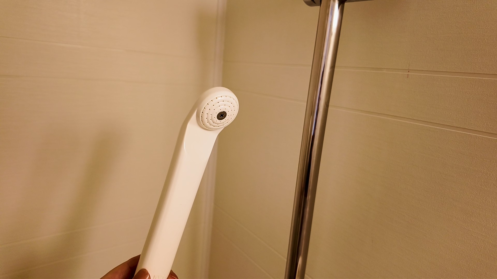 ユニットバスのレトロなシャワーヘッド